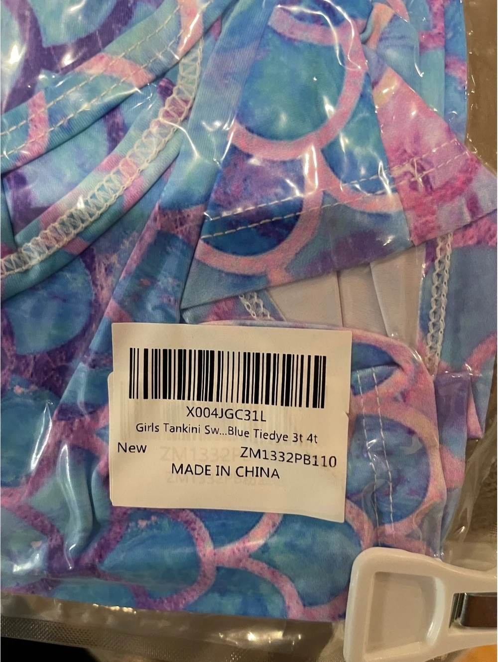 Girls Tankini Swimsuit Blue Tie-Dye Size 3T 4T